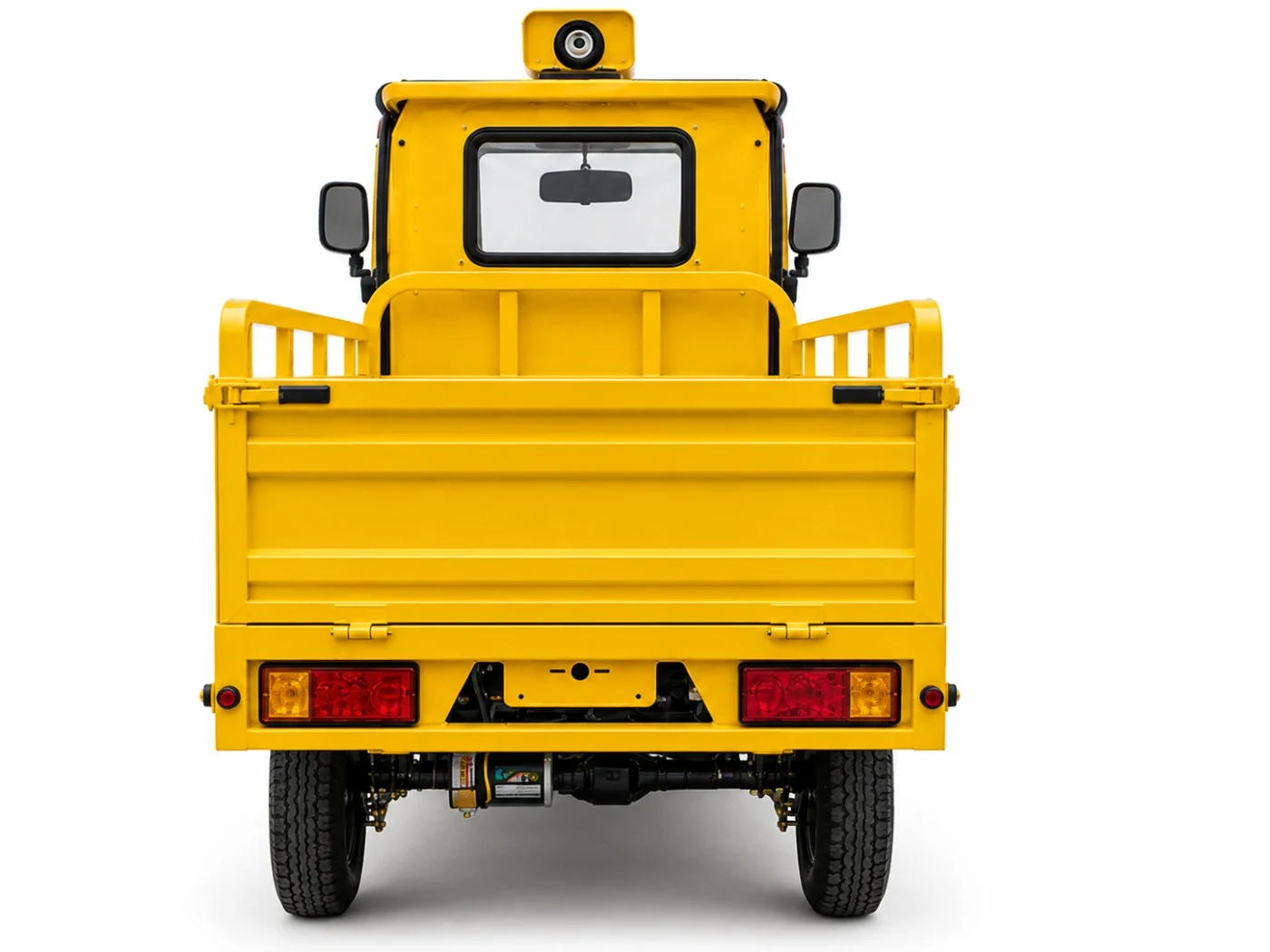 KAFE 500+ electric cargo vehicle in Golden Yellow, rear view