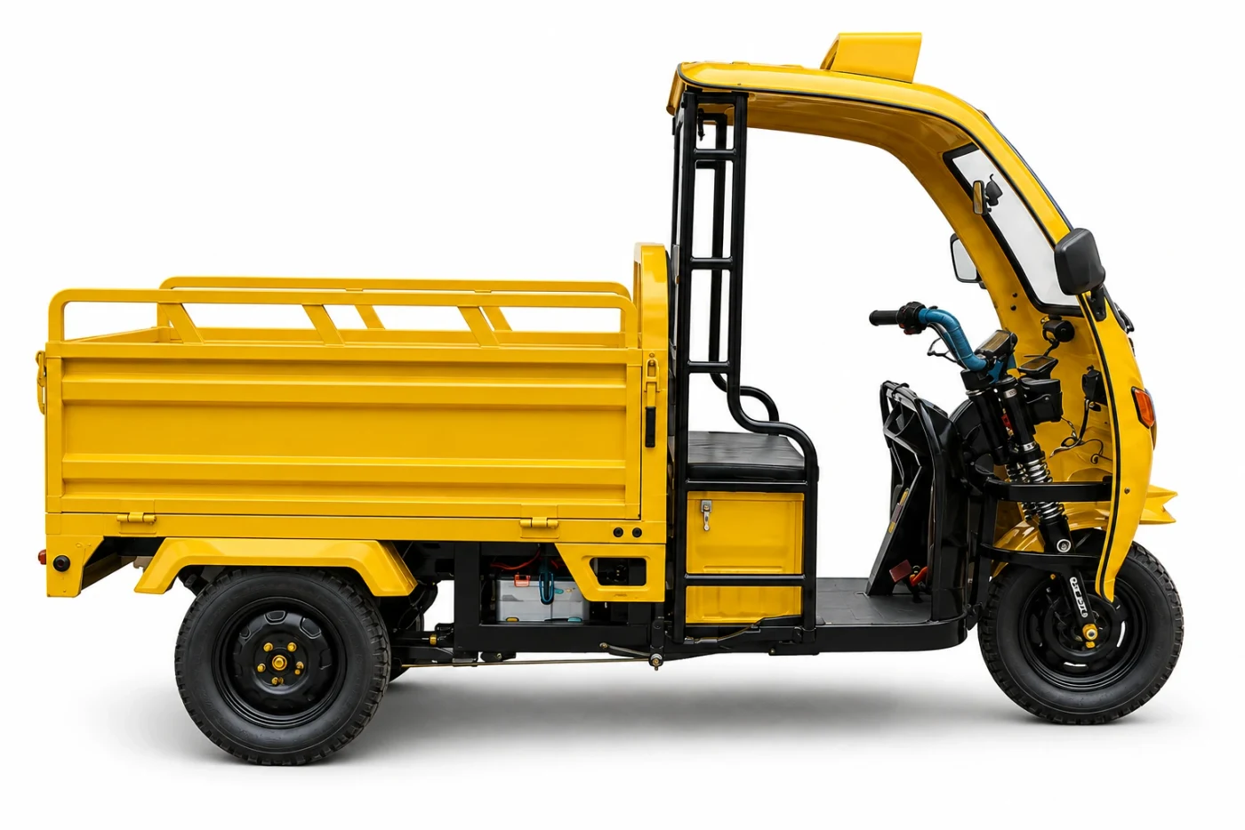 KAFE 500+ electric cargo vehicle in Golden Yellow, right side profile