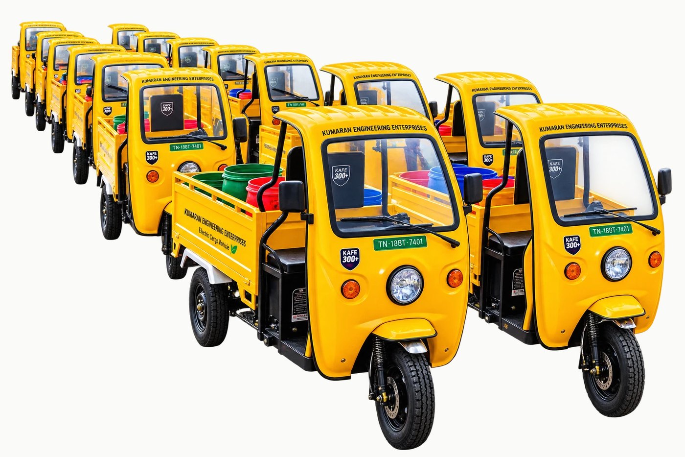 Fleet of KAFE 300+ vehicles fitted with waste collection bins